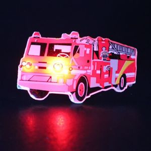Fire Truck Light Up Lapel Pin Body Light