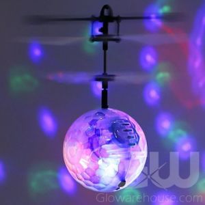 Glowing Hand Helicopter Flying Disco Ball Toy