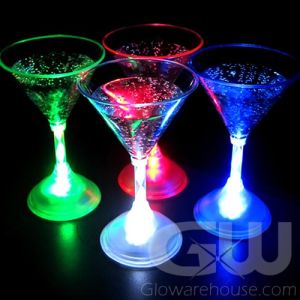 Lighted LED Martini Glasses