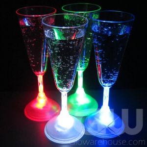 Lighted Glow Champagne Glasses - Single Colors