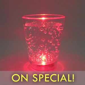 Flashing Red Shot Glasses - On Special