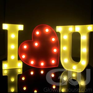 Marquee Letter Lamp Combo I Heart U