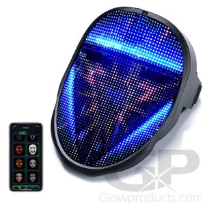 Glowing LED Face Mask with Smartphone Bluetooth Control