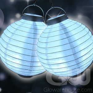 White Paper Lamps with Glowing LED Lights