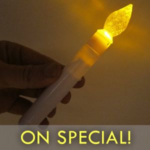 6 Inch Safe No Flame LED Vigil Candles - Sparkle Crystal Top