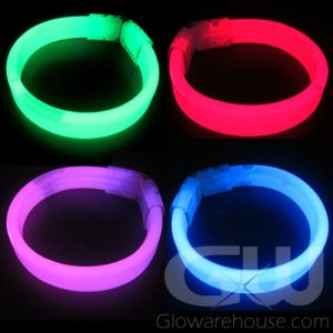8 Inch Premium Bi Color Blue/Pink Glow Stick Bracelets 