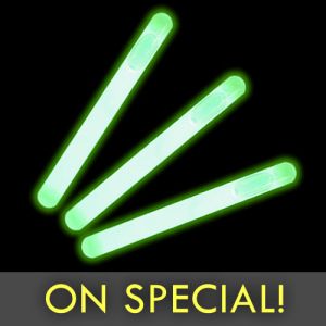 3 Inch Glow Sticks - Green (On Special Liquidation Pricing)