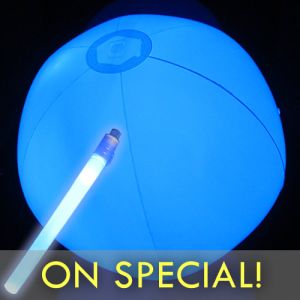 Glow Beach Ball with LED Light Insert on Special