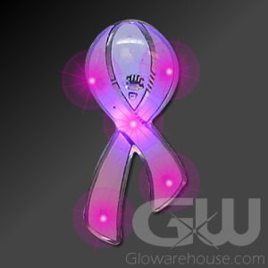Pink Ribbon LED Pin