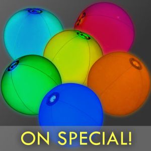 Glow Beach Balls Assorted on Special