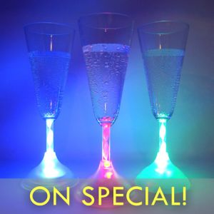 Light Up Glowing Champagne Glasses Multi-Color