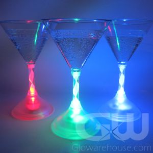 Lighted Glowing Martini Glasses