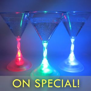 Glowing Light Up Martini Glasses on SPECIAL SALE