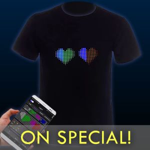 GP1 Animated Light Up LED Shirt with Smartphone Control on Special