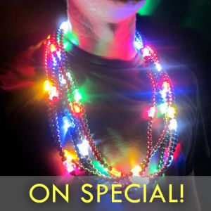 Light Up Beaded Necklaces Assorted Colors on Special