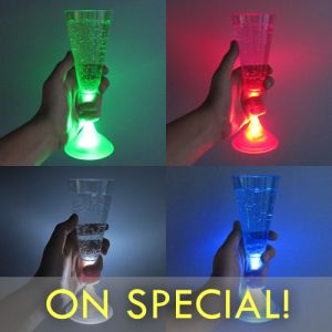 Light Up LED Glowing Champagne Glasses on SPECIAL SALE
