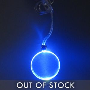 Circle Shape Glowing Pendant Necklace with Blue Light