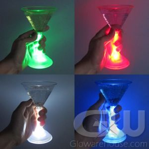 Glowing LED Martini Glasses