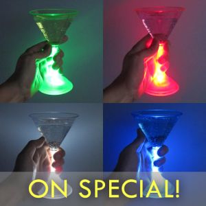 Light Up LED Glowing Martini Glasses on SPECIAL SALE