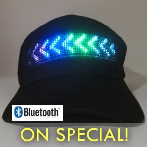 Light Up Message Hat Smartphone Bluetooth on Special