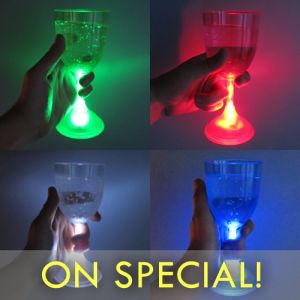 Glowing Light Up Wine Glasses with LED Lights on SPECIAL SALE
