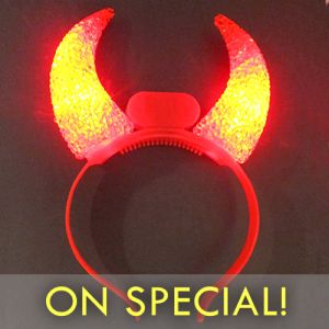 Glow in the Dark Light Up LED Devil Horns on special