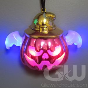 LED Light Pumpkin Necklace Pendant