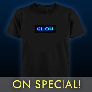 Programmable Light Up LED Message Shirt on Special