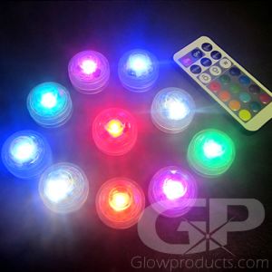 Waterproof LED Tea Lights - Multi-Color with Remote - 10 Piece Pack