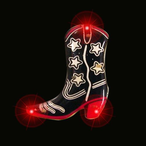 Cowboy Boot Body Light LED Flashing Pin Glowarehouse