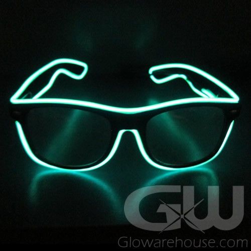 Clear Lens EL Wire Sunglasses with Sound Sensor