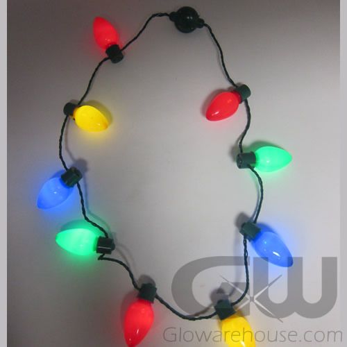 Large Christmas Bulb Light Necklaces Multi Color