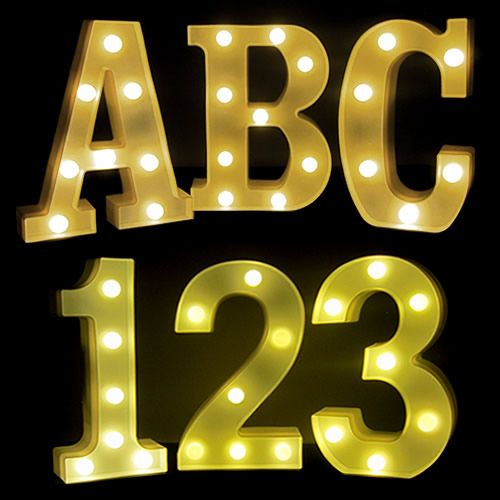 Light Up Marquee Letter and Number Lamps