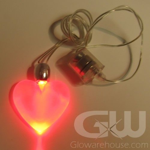 LED Heart Glowing Pendant Necklace