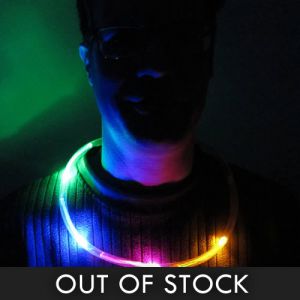 Battery LED Glow Necklaces with Color Chasing Lights
