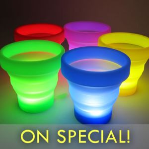 LED Glow Cup - Silicone Folding Travel Light Cups