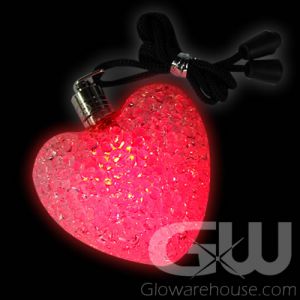 Glowing LED Hearts with Lanyard String
